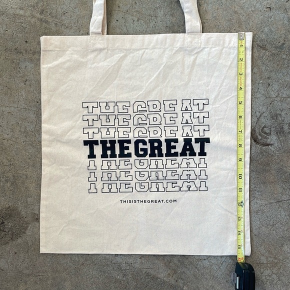 BRAND NEW! THE GREAT.  Reusable canvas tote bag with black writing - Picture 4 of 6